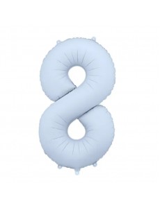 Balão Número 8 Azul Bebé